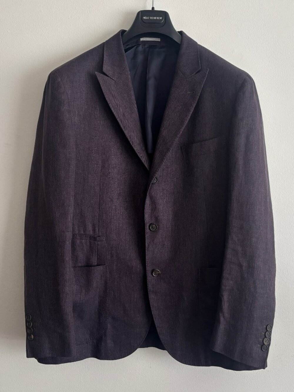 Brunello Cucinelli Unstructured Dark Plum Wool Silk Linen Sport Coat/ Blazer 48